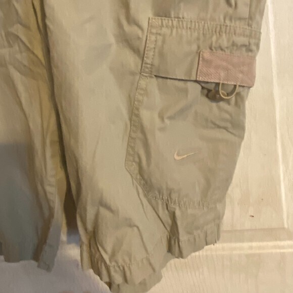 Cargo Shorts Mens xl‎ Tan Khaki ACG Logo Belted Blue Trail Outdoor - Picture 3 of 5